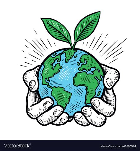 Hands Holding Planet Earth Caring For Environment Vector Image