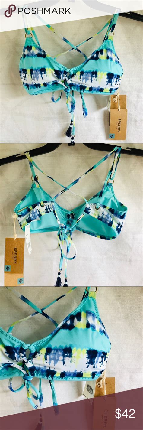 NWT Sperry Bikini Top Criss Cross W Tassles NWT Fashion Fashion