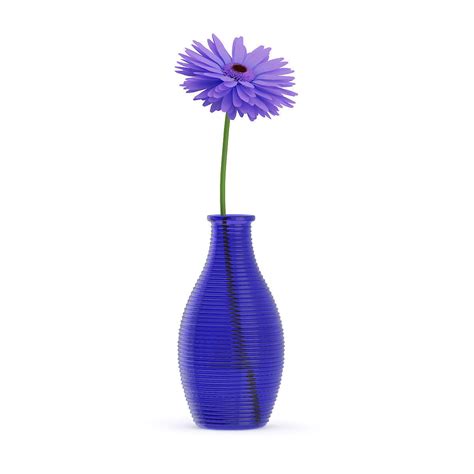 Small Purple Flower In Blue Vase D Model Cgtrader