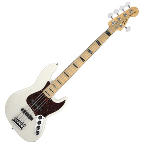 Fender American Deluxe Jazz Bass V 5 String Ash Mn White Blonde Gear4music