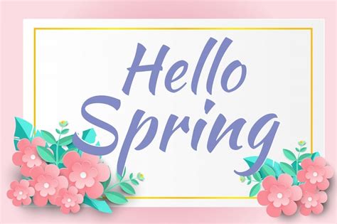 Premium Vector Hello Spring Sale Background With Beautiful Paper Flowers