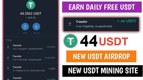 Earn Daily Free Usdt New Usdt Mining Site Signup Bonus Usdt