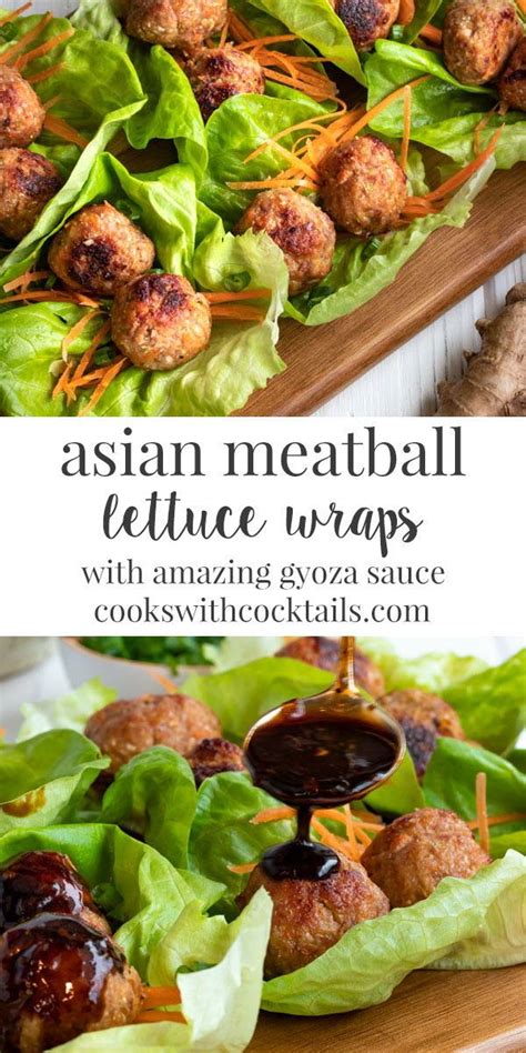 Asian Meatball Lettuce Wraps Recipe Asian Meatballs Healthy