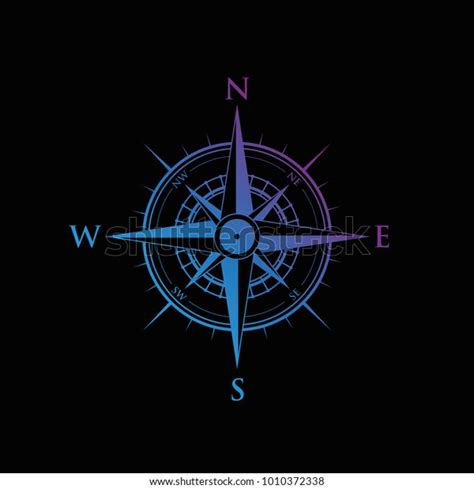 Blue Compass Background Stock Vector Royalty Free 1010372338