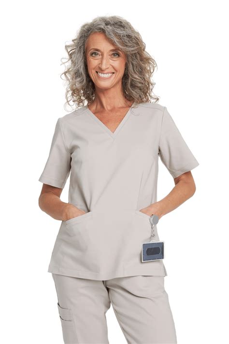 Women S Medical Blouse Scrubs Premium Pale Beige Good Price Online