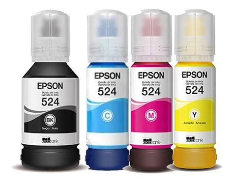 Kit Tintas Epson Orig 524 T524 Negro Colores L6580 L15150 CF Rapid