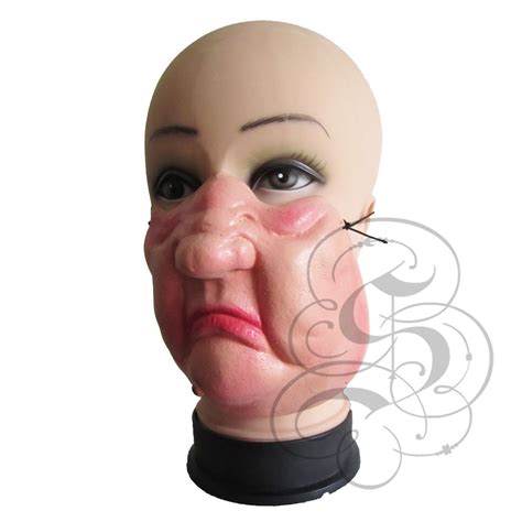 Latex Half Face Droopy Sad Face Mask For Comedy Funny Homour Etsy Uk