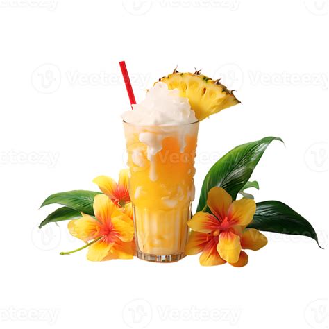 Glass Of Pineapple Juice Perfect For Drink Catalog Ai Generated