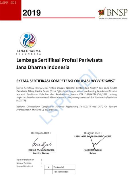 PDF Lembaga Sertifikasi Profesi Pariwisata Jana Dharma Indonesia