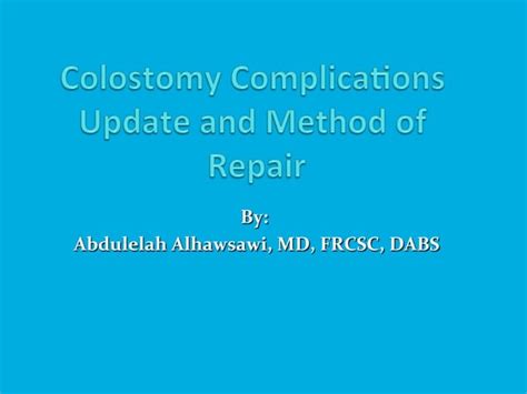 Colostomy complications | PPT