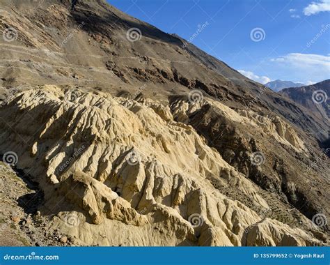 Moonland Surface in Spiti Valley, Himachal Pradesh Stock Photo - Image ...