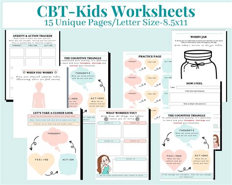 Cbt Worksheets Bundle Pdf Templates For Adults Therapybypro