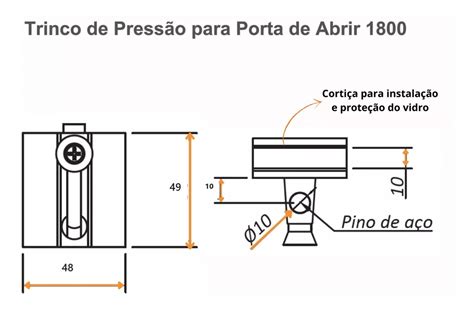 Trinco de pressão para porta de vidro 8 a 10mm branco WoodGlass