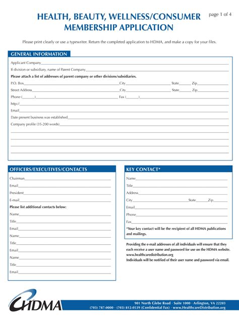 Fillable Online Healthcaredistribution HDMA Membership Application