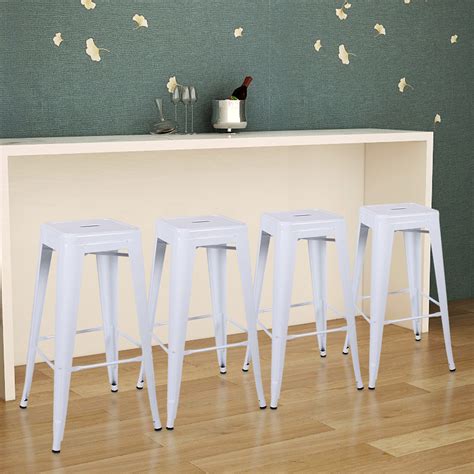 Abble 30 Inch Bar And Counter Stool Set Of 4 White