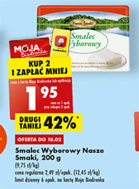 Promocja Nasze Smaki Smalec Wyborowy 200g W Biedronka