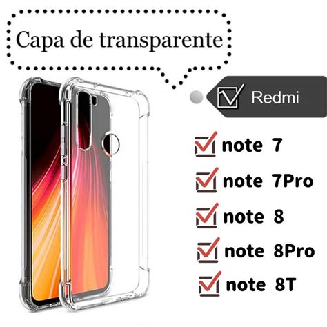 Case Capa Capinha Xiaomi Redmi Note Note Pro T Tpu Anti Impacto