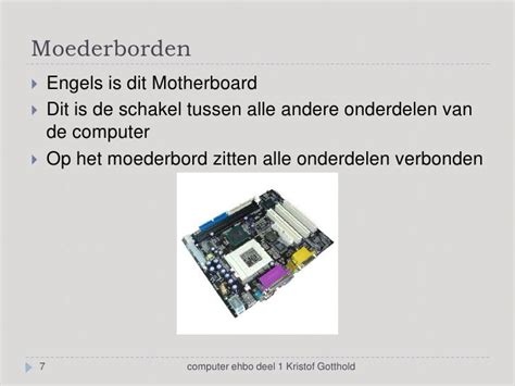 Onderdelen van de computer