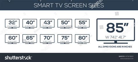 Smart Tv Sizes Screen Led Television Stock Vector (Royalty Free) 1875878833