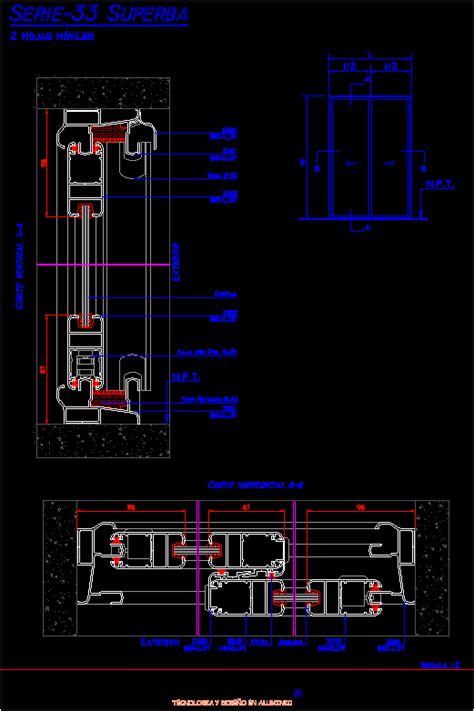 Detalles Constructivos De Ventanas Y Puertas De Aluminio En Autocad