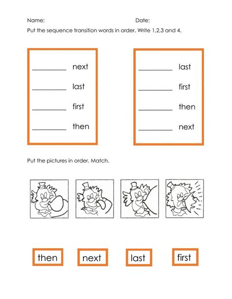 Sequence Transition Words Worksheet Live Worksheets Worksheets Library