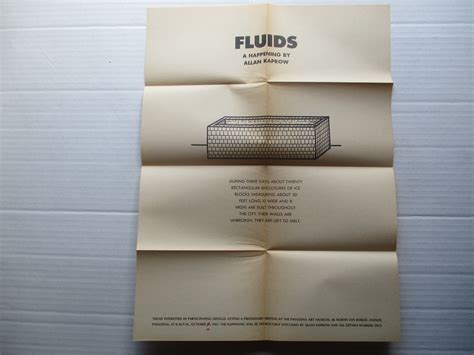 Fluids A Happening by Allan Kaprow October 10 1967 Poster Kaprow, Allan ...