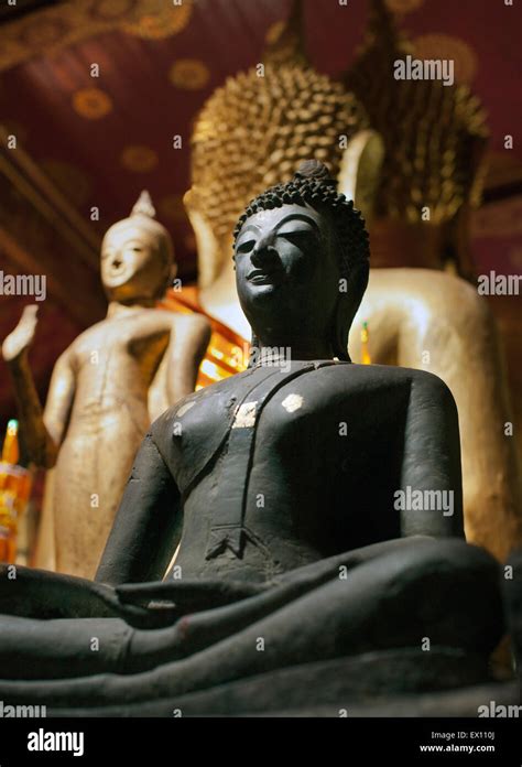 Buddha Statues Wat Xieng Thong Luang Prabang Laos Stock Photo Alamy