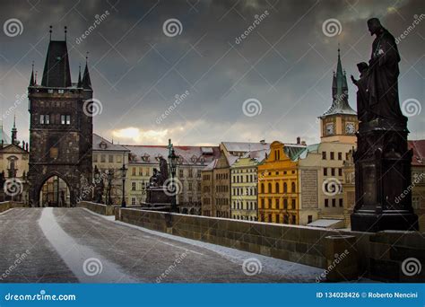 Prague, Czech Republic -the Saint Charles Bridge Editorial Photo - Image of historical, praha ...