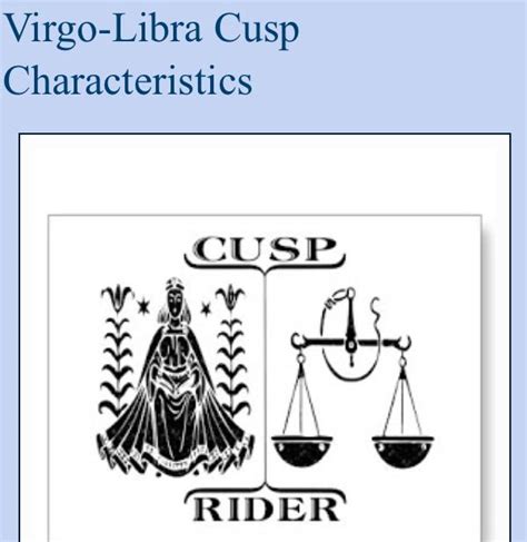 The Logo For Virgo Libra Cusp Characteristics Is Shown In Black And White