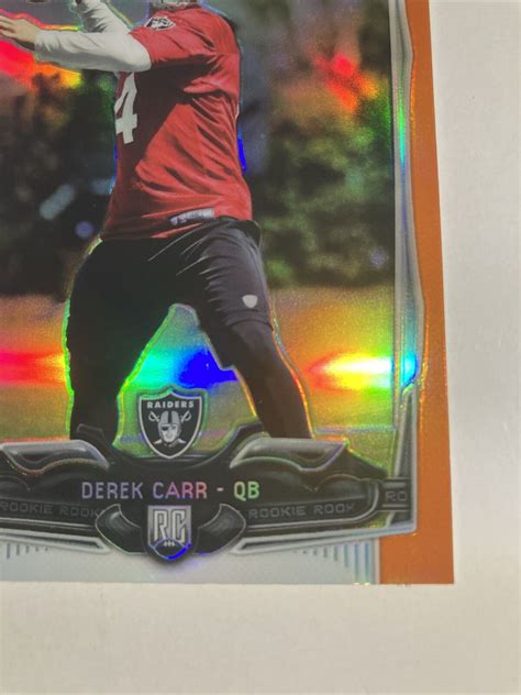 Derek Carr 2014 Topps Chrome Retail Orange Refractor 115 Rookie RC