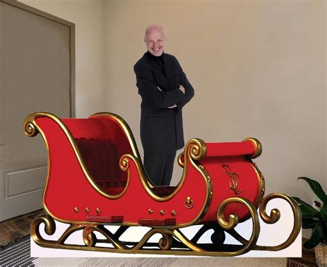 Custom Life Size Cardboard Cutout Sleigh Prop With Easel On The Back