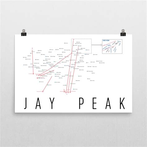 Jay Peak Ski Map Art, Jay Peak Vermont, Jay Peak Trail Map, Jay Peak ...