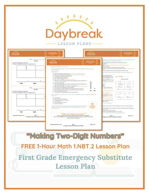 1st Grade Math Lesson Plans Free 1st Grade Lesson Plans Daybreak