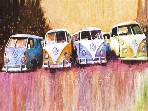 Volkswagen Art Hippie Love VW Bus purple Haze - Etsy | Bus art, Volkswagen bus art, Big art prints