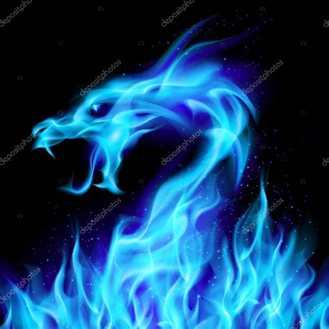 Blue Fire Dragon — Stock Vector © Dvargg 6763349