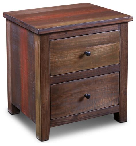 Bayshore Rustic Style Solid Wood Drawer Nightstand Rustic