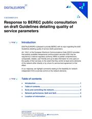 Response To Draft Berec Guidelines Detailing Qos Parameters Free