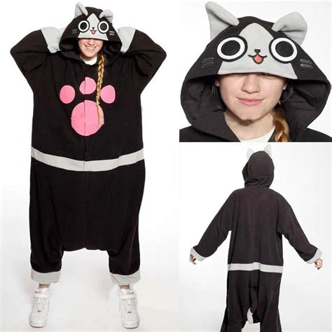 Cat Onesie Pyjama Unisex Cartoon Melynx Pajamas Party Costumes For