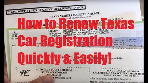 Texas Vehicle Registration Renewal Requirements