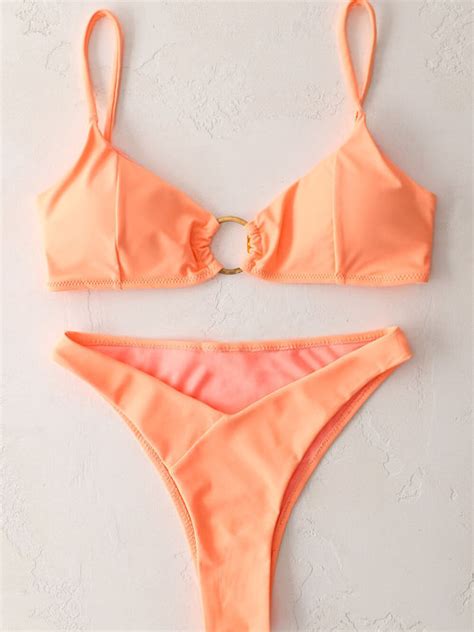 Famous Shoes Set Bikini Με Έναν Ώμο Brazil Πορτοκαλί CP202105 ORANGE