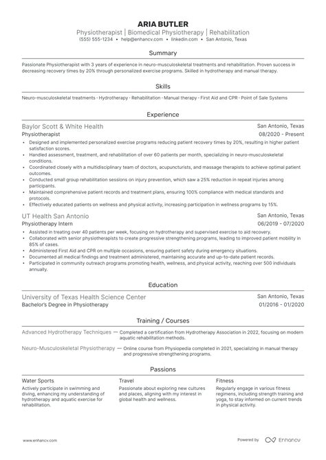 Successful Physiotherapist Resume Examples And Writing Tips For