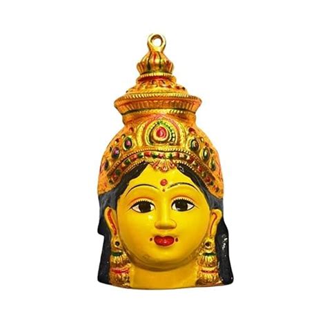 Buy Lakshmi German Silver Yellow Decorated Face Laxmi Mukhota