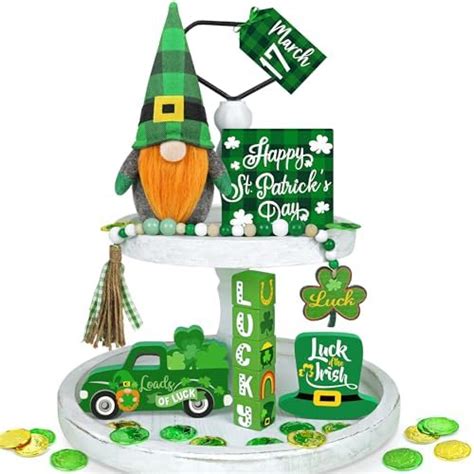 St Patricks Day Decor 12 Pcs St Patricks Day Tiered Tray