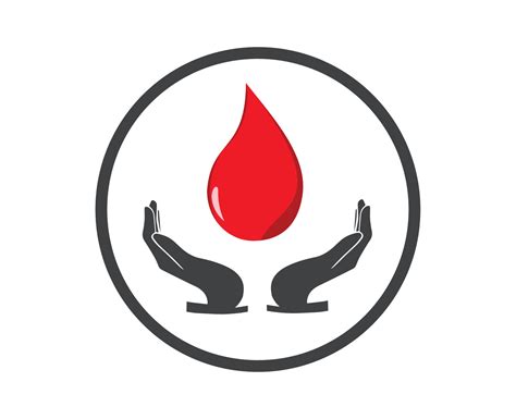 Blood Donation Symbol Two Illustrations Of Hands Receiving A Drop Of