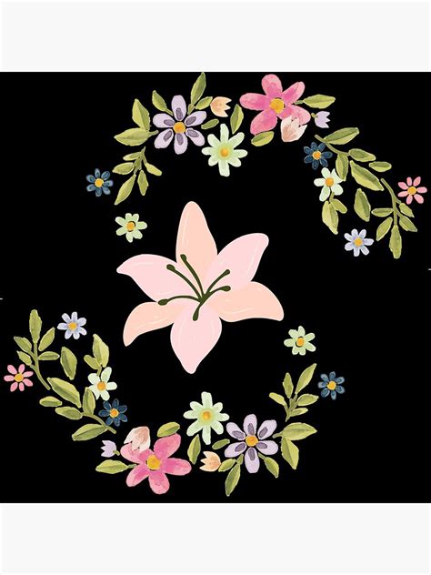 Pink Flower With Leaves Sticker For Sale By Nayan Redbubble