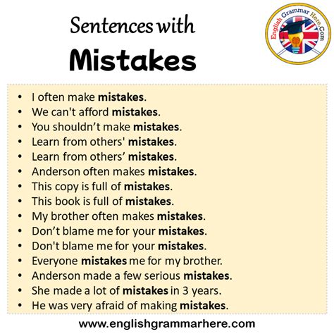 Sentences With Mistakes Mistakes In A Sentence In English Sentences