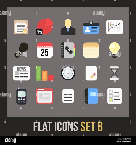 Flat Icons Set 8 Stock Photo Alamy