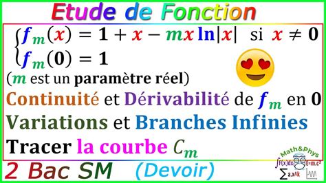 Etude de Fonction Logarithme Népérien 2 Bac SM Exercice 20 YouTube