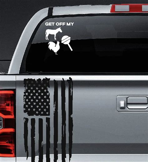 Get Off My Ass Vinyl Car Truck Decal Funny Vinyl Decal Tailgate Donkey Rooster Fun Truck Window