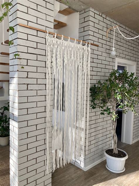 Macrame Shower Curtainmacrame Curtain Dividermacrame Curtain Panel